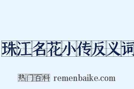 珠江名花小传反义词是什么意思的图片
